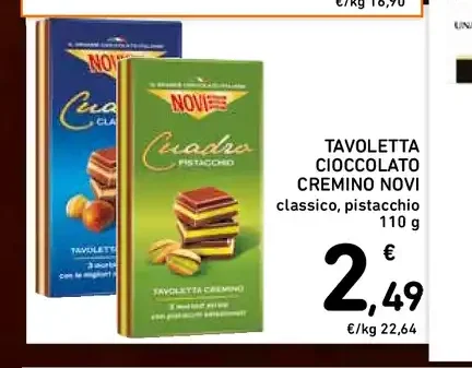 Tavoletta cioccolato Cremino Novi
