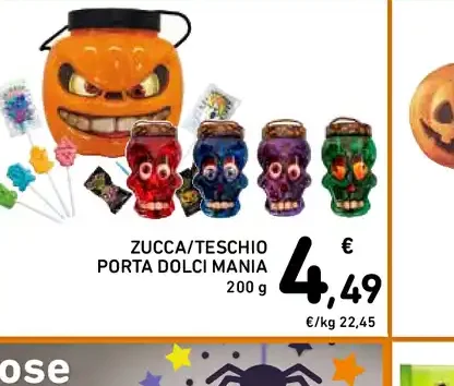 Zucca/teschio porta dolci Mania