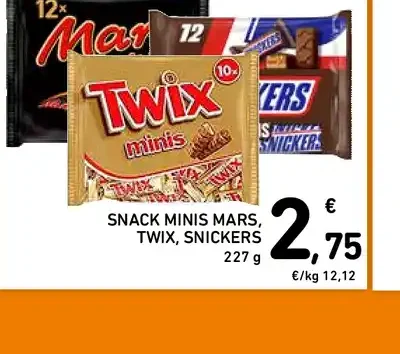 Snack minis Mars Twix Snickers