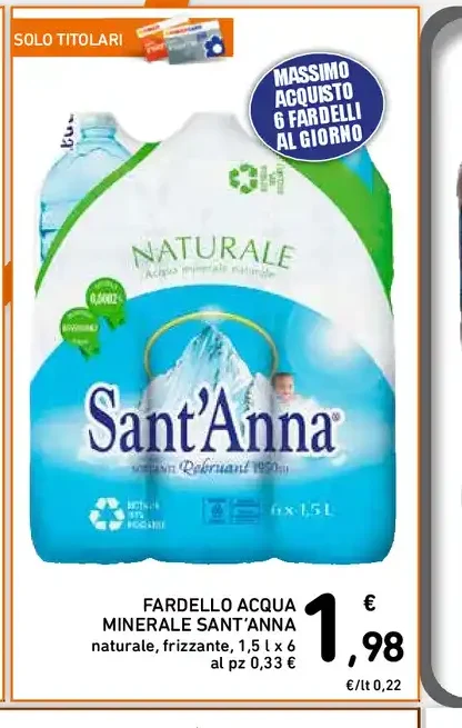 Fardello acqua minerale Sant'Anna