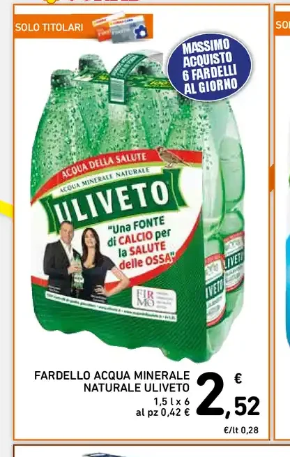 Fardello acqua minerale Uliveto