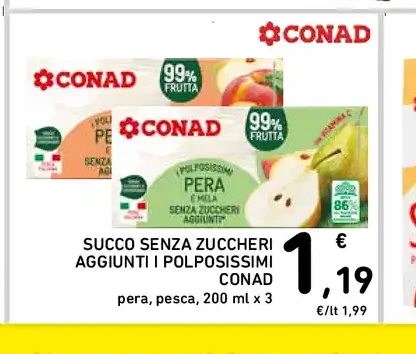 Succo senza zuccheri aggiunti I polposissimi Conad