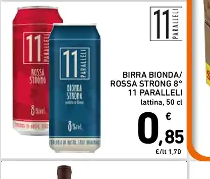 Birra bionda/rossa Strong 8° 11 Paralleli