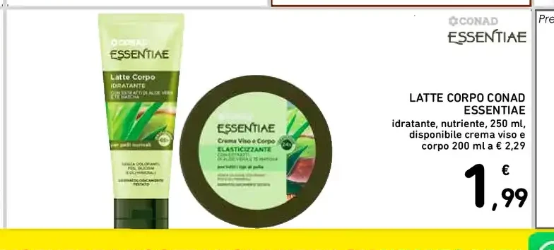 Latte corpo Conad Essentiae