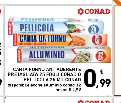 Carta forno e alluminio Conad