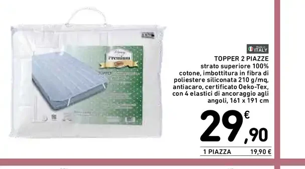Topper 2 piazze