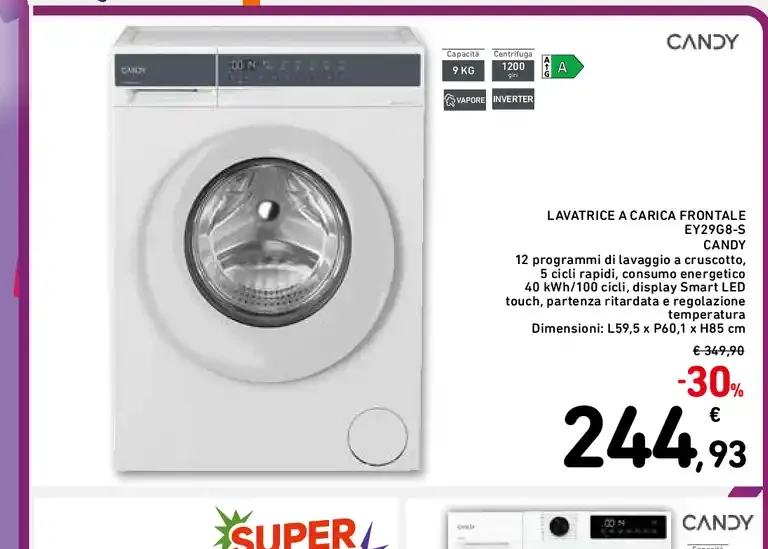 Lavatrice a carica frontale Candy