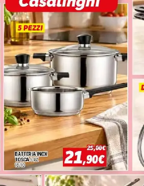 Batteria pentole inox Tosca