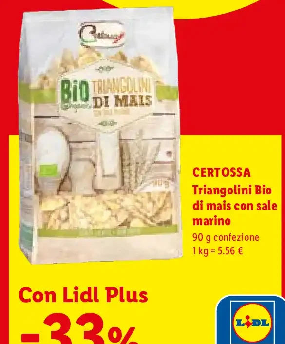 Triangolini Bio di mais con sale marino