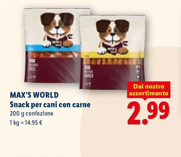 Snack per cani con carne