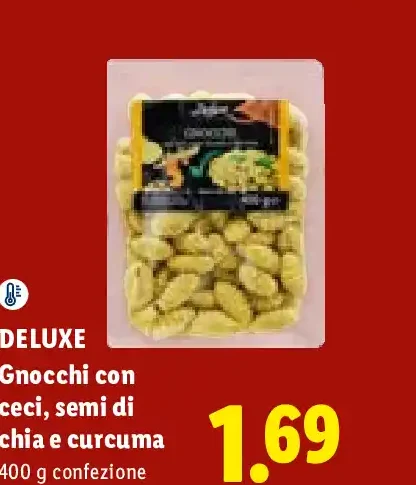 Gnocchi con ceci, semi di chia e curcuma