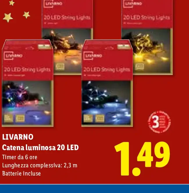 Catena luminosa 20 LED