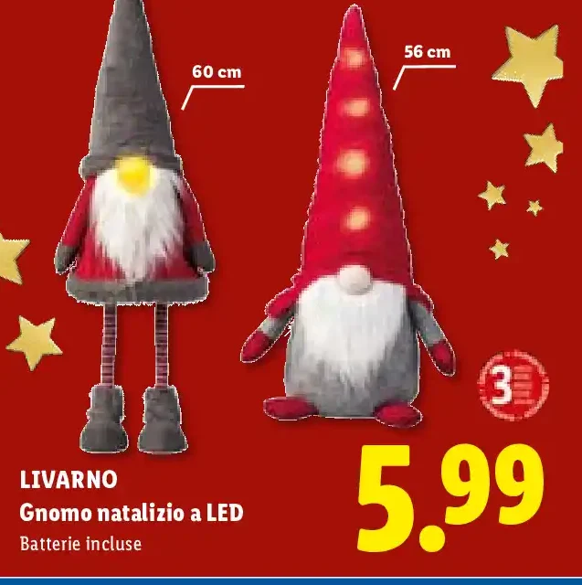 Gnomo natalizio a LED