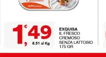 Il fresco cremoso senza lattosio