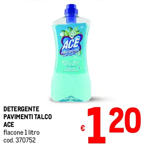 Detergente pavimenti talco Ace