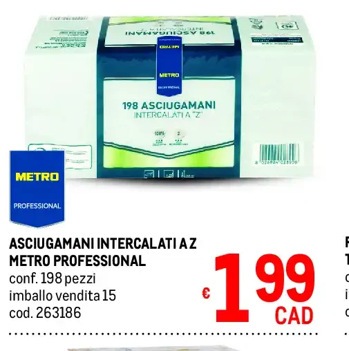 Asciugamani intercalati a Z Metro Professional