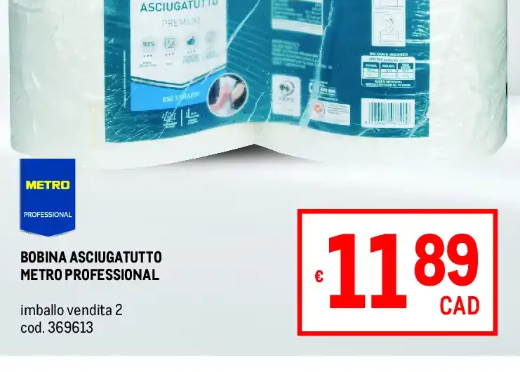 Bobina asciugatutto Metro Professional