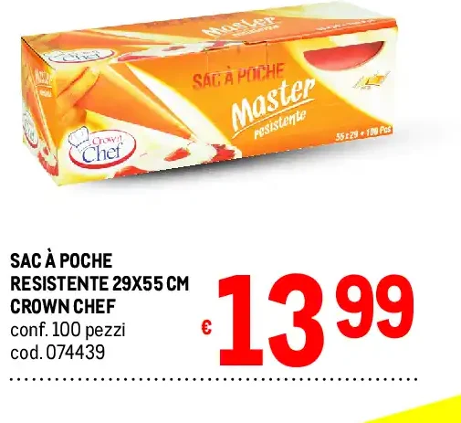 Sac à poche resistente 29x55 cm Crown Chef