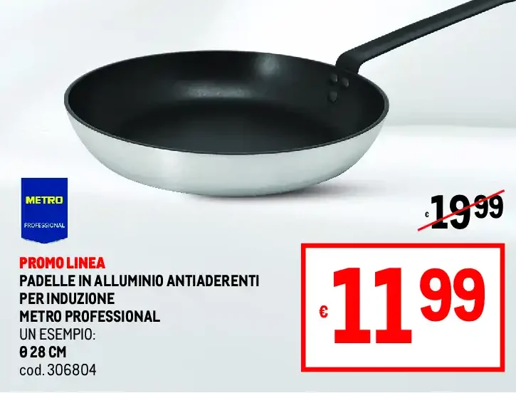 Padella in alluminio antiaderente Metro Professional