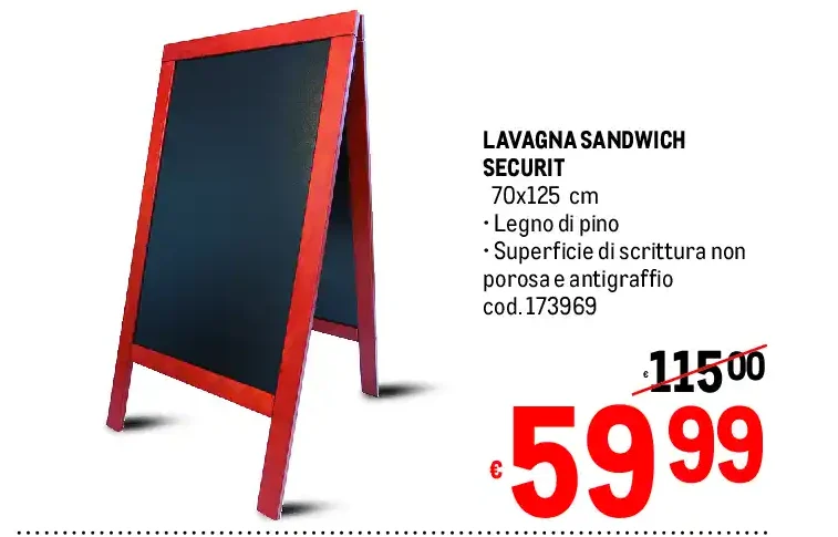 Lavagna sandwich 70x125 cm