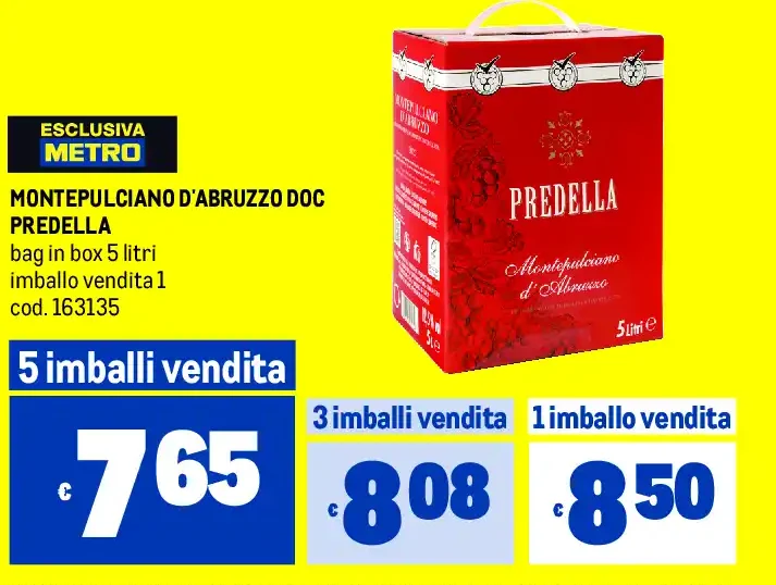 Montepulciano d'Abruzzo DOC Predella, bag in box 5 litri