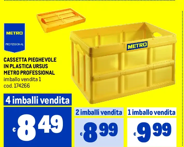 Cassetta pieghevole in plastica Ursus Metro Professional