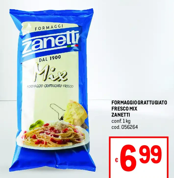 Formaggio grattugiato fresco mix