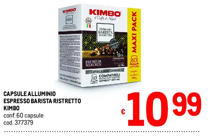 Capsule alluminio Espresso Barista Ristretto Kimbo