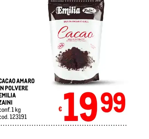 Cacao amaro in polvere Emilia Zaini