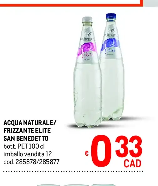 Acqua naturale/frizzante Elite San Benedetto