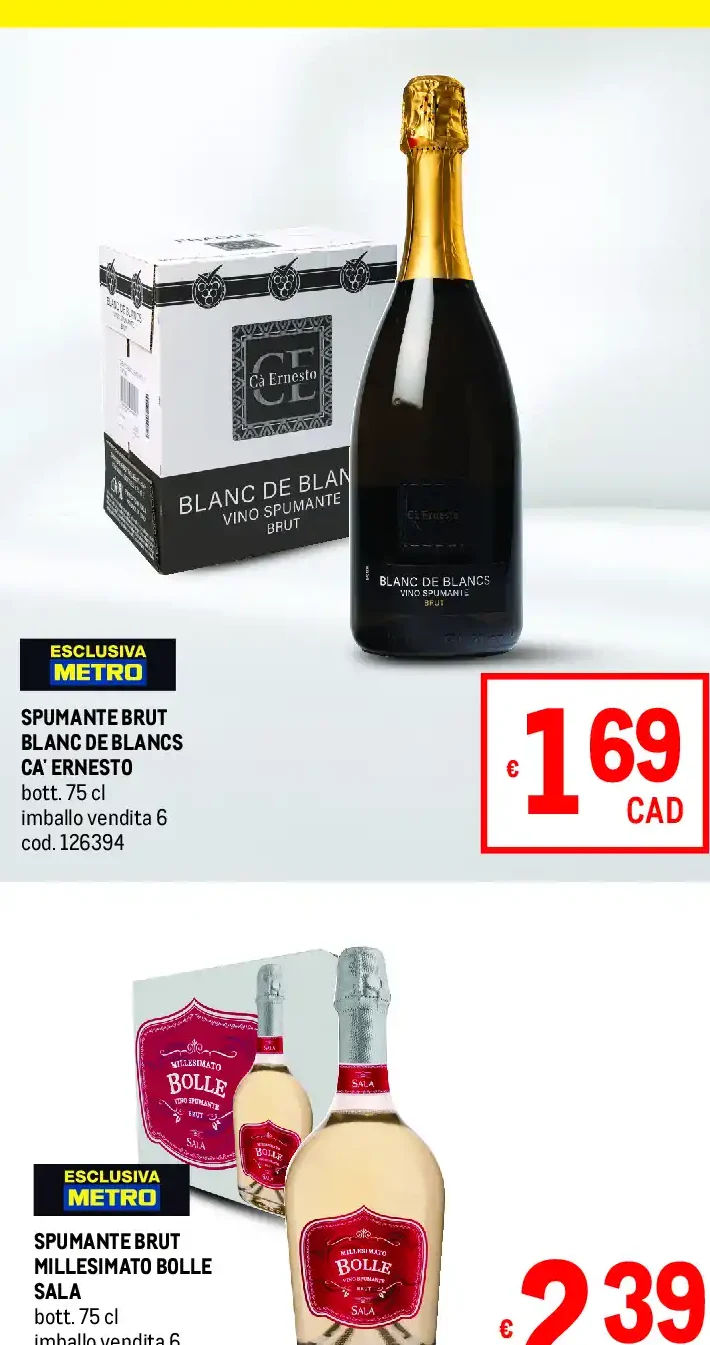 Spumante brut Blanc de Blancs Ca’ Ernesto