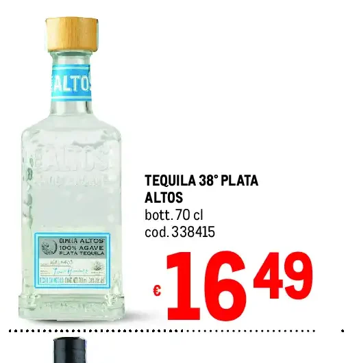 Tequila 38° Plata Altos