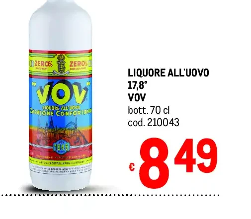 Liquore all'uovo 17,8° VOV