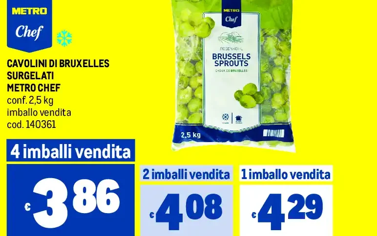 Cavolini di Bruxelles surgelati 2,5 kg