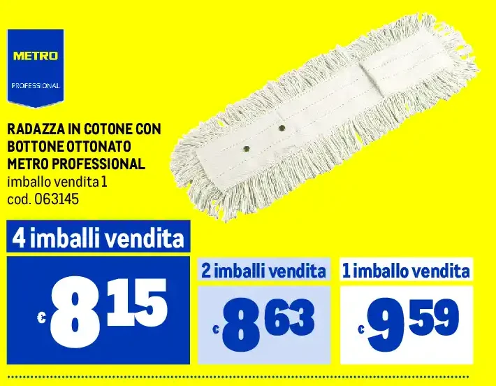 Radazza in cotone con bottone ottonato Metro Professional