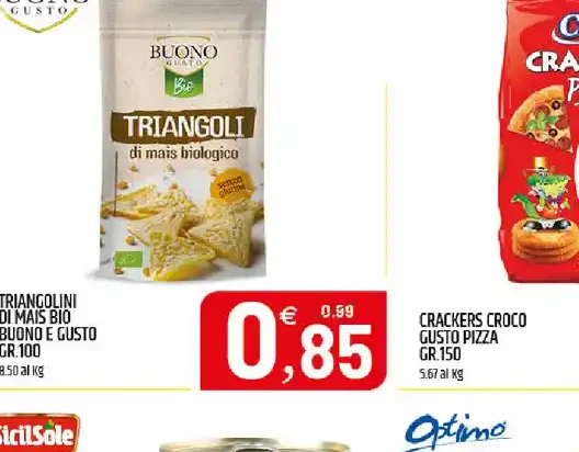 Triangolini di mais biologici