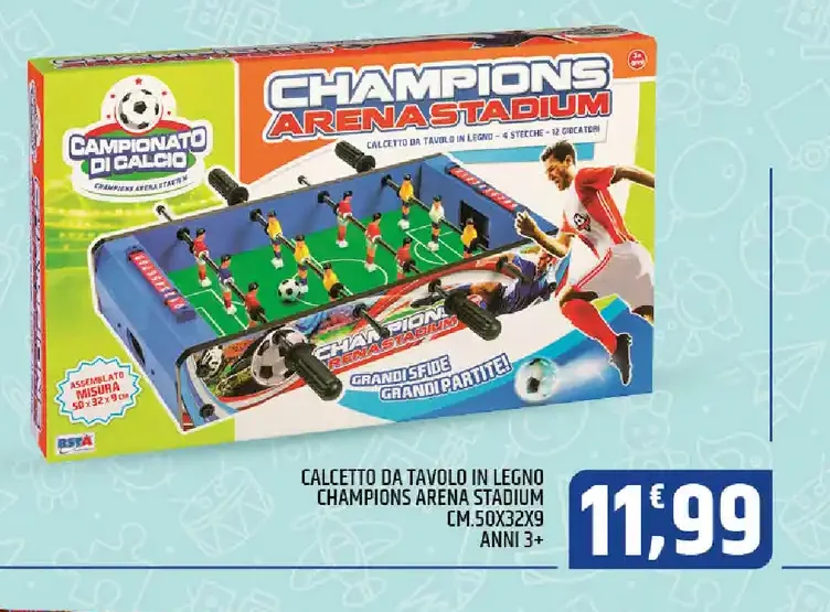 Calcio da tavolo in legno Champions Arena Stadium