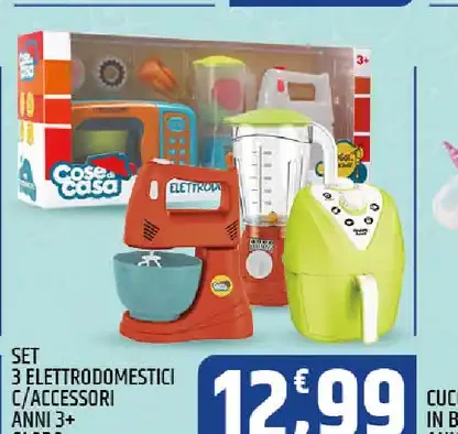 Set 3 elettrodomestici con accessori