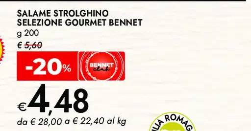 Salame Strolghino Selezione Gourmet Bennet