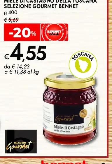 Miele di castagno della Toscana selezione gourmet Bennet