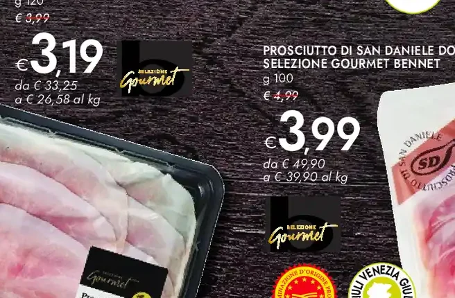 Prosciutto cotto alta qualità Selezione Gourmet Bennet