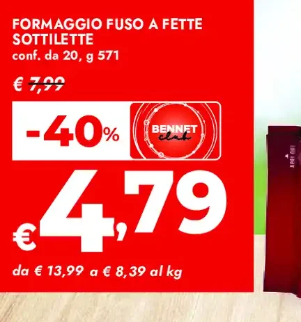 Formaggio fuso a fette Sottilette