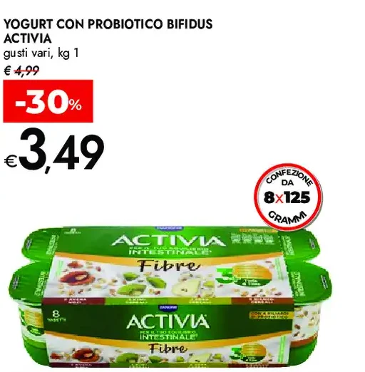 Yogurt con probiotico Bifidus Activia