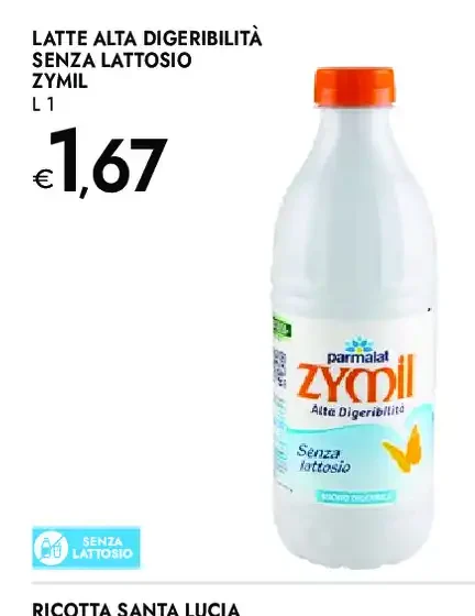 Latte alta digeribilità senza lattosio Zymil