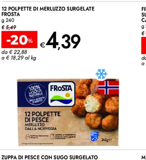Polpette di merluzzo surgelate Frosta