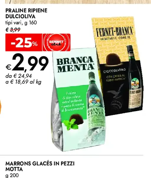 Praline ripiene Dulcioliva