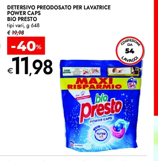 Detersivo predosato per lavatrice