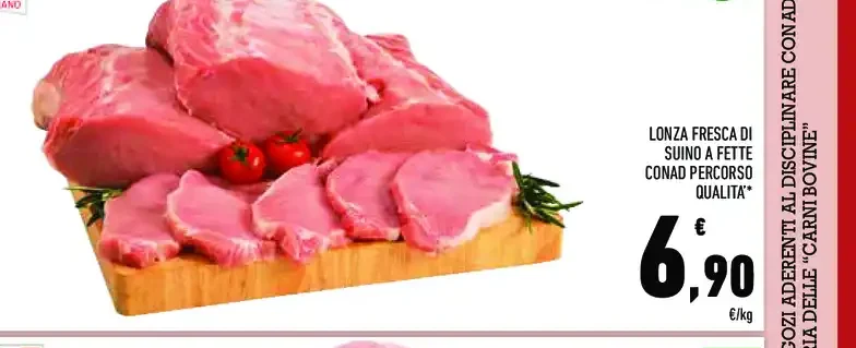Lonza fresca suino a fette