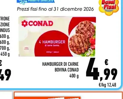 Hamburger di carne bovina Conad