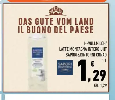 Latte montagna intero UHT